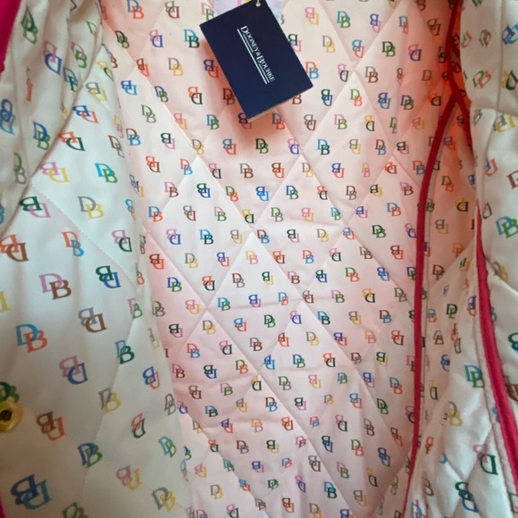 Rare Dooney & Bourke Quilted Coat RAINBOW MONOGRAM “IT” COLLECTION Y2K NWT PINK - Picture 10 of 13